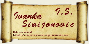 Ivanka Simijonović vizit kartica